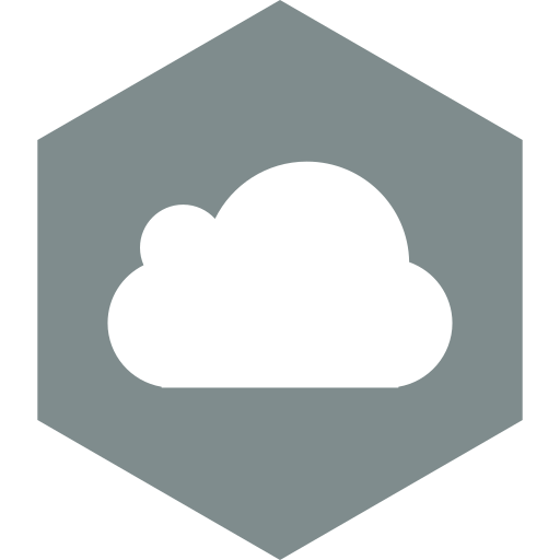 Cloud, hexagon, media, social icon