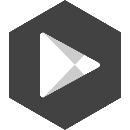 Hexagon, media, play, social, store icon