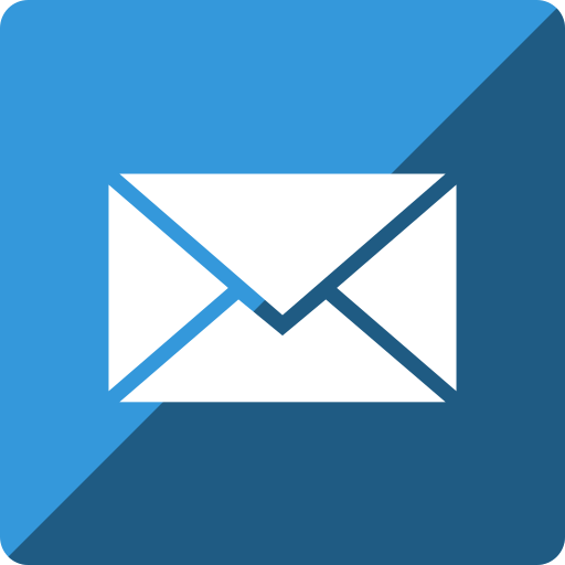 Gloss, mail, media, social, square icon