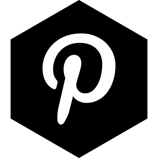 Hexagon, media, pinterest, social icon