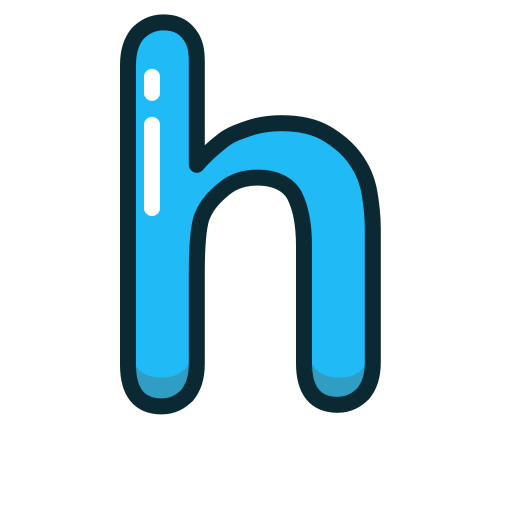 Blue, h, letter, lowercase icon