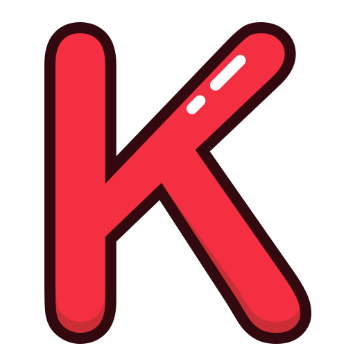 K, letter, red, alphabet, letters icon
