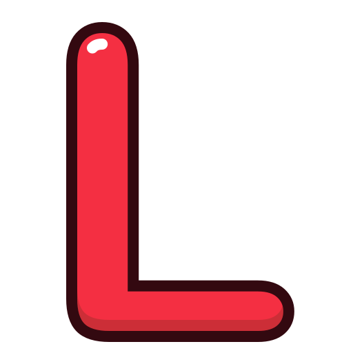 L, letter, red, alphabet, letters icon