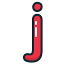 J,Letter,Lowercase,Red