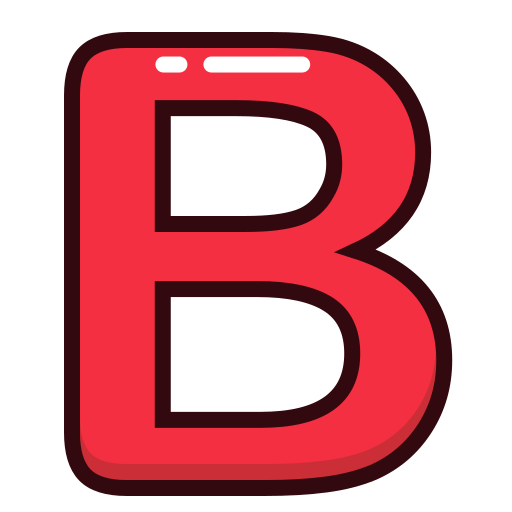B, letter, red, alphabet, letters icon