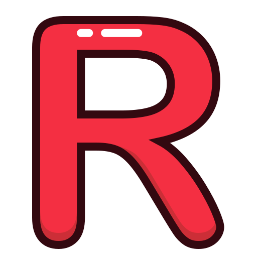 Letter, r, red, letters, study icon