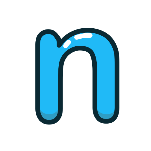 Blue, letter, lowercase, n icon