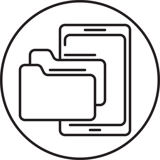 Folders, smartphone, call, mobile, phone icon