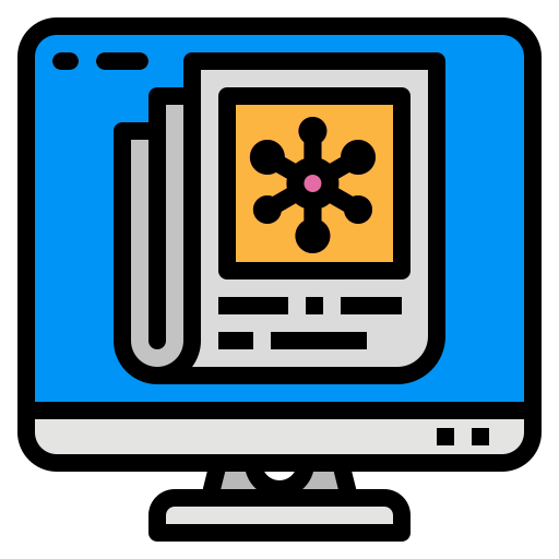 Feed, mobile, news, report, virus icon