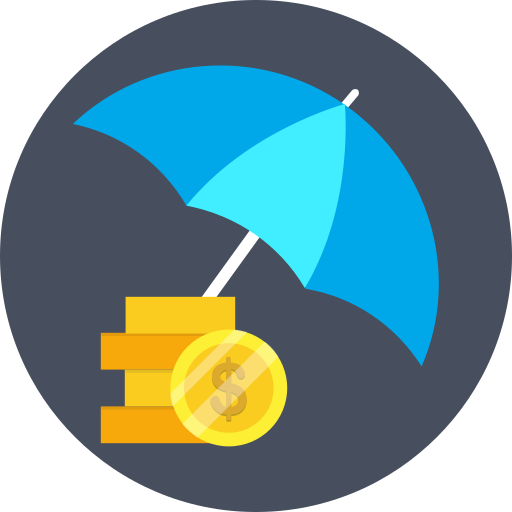 Dollar, finance, investment, safe, security, umbrella icon