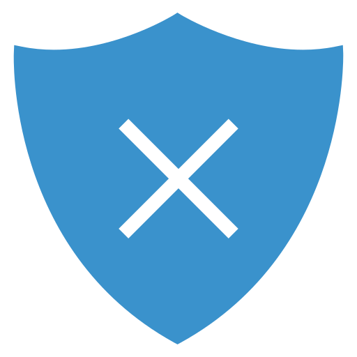Cancel, remove, security, shield icon