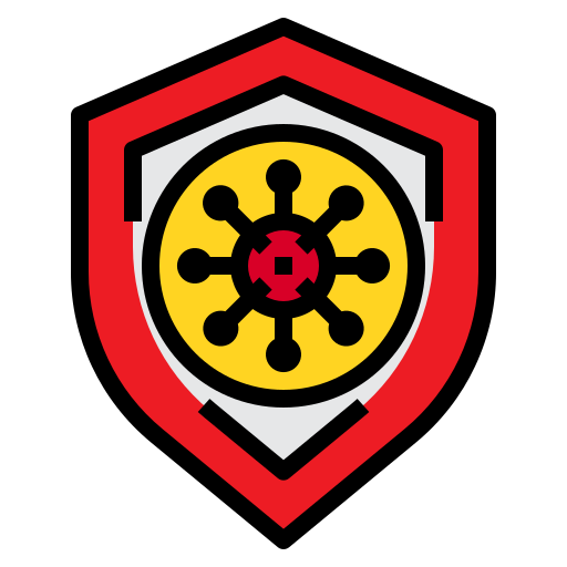 Bacteria, protect, security, shield, virus icon