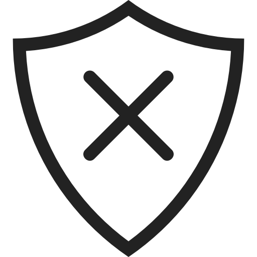 Lock, protection, security, shield, uncheck, protect, safety icon