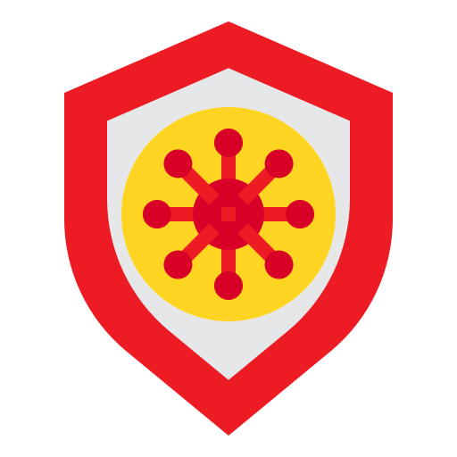 Bacteria, protect, security, shield, virus icon