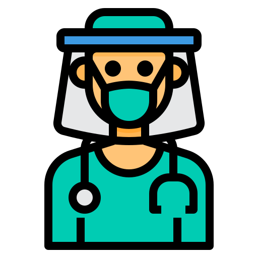 Doctor, face, mask, shield, virus icon