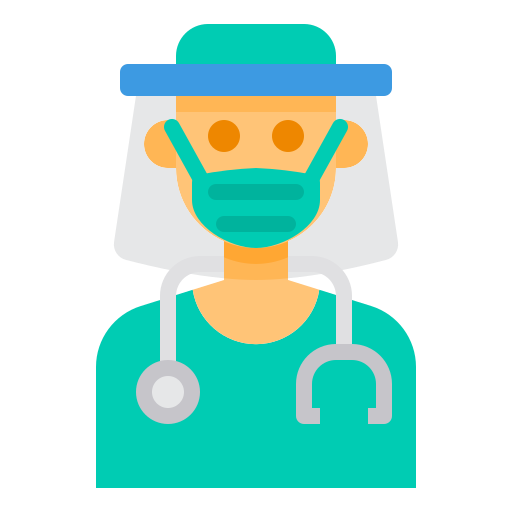 Doctor, face, mask, shield, virus icon