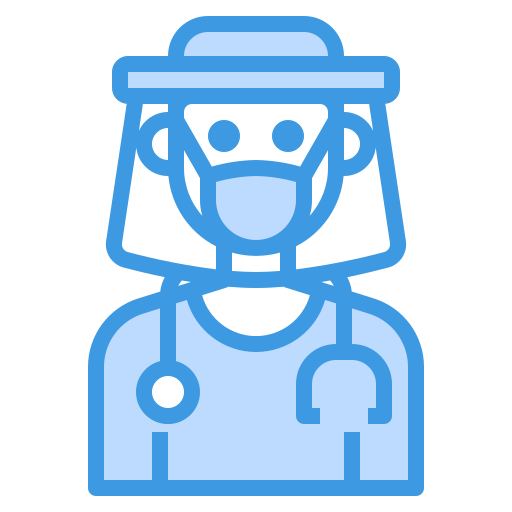 Doctor, face, mask, shield, virus icon