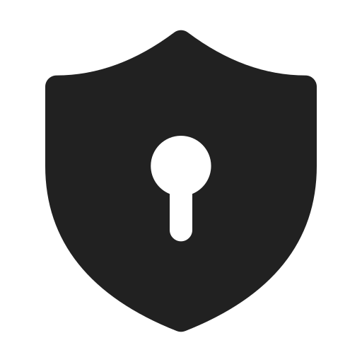 Ic, fluent, shield, keyhole, filled icon