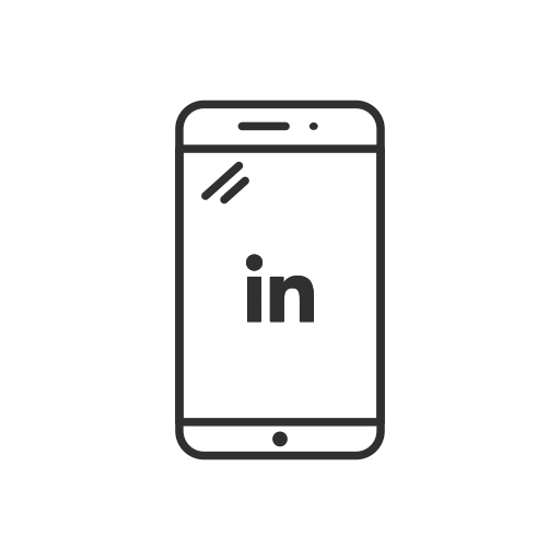Linkedin, logo, mobile, phone icon