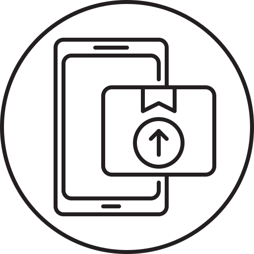 Package, send, smartphone, mobile, phone icon
