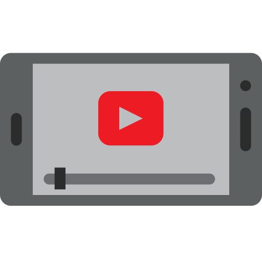 Mobile, phone, youtube, communication, screen icon