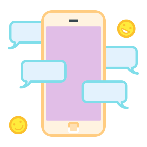 Chat, mobile, bubble, smartphone, talk icon
