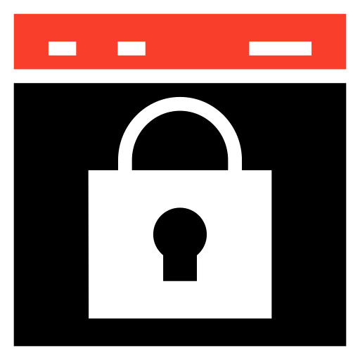 Browser, lock, protection, web icon