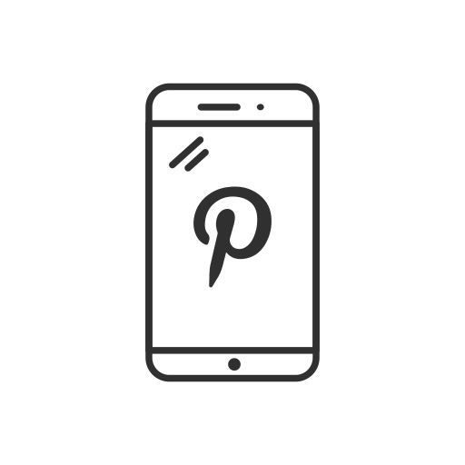 Logo, mobile, phone, pinterest icon