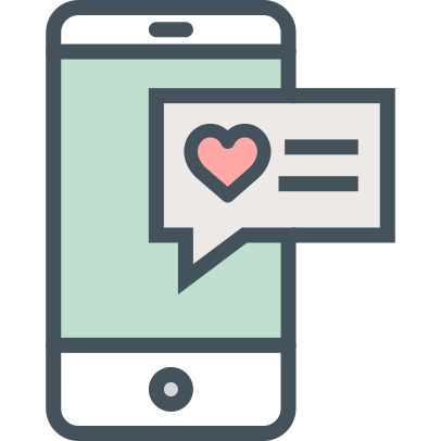 Love, message, phone icon