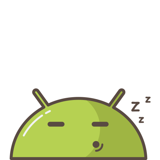 Android, mobile, robot, sleeping, tired icon