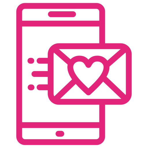 Love, message, smartphone, valentine icon