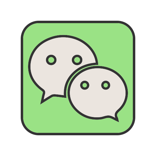 Call, contact, group, media, message, social, wechat icon