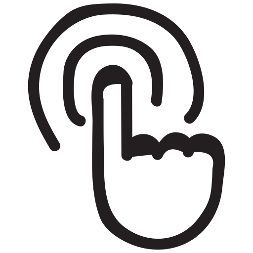 Display, finger, gesture, hand, screen, touch, touchscreen icon