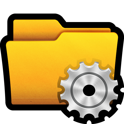 Folder, gear, settings, win, control, documents, preferences icon
