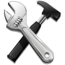 Settings, options, hammer, screwdriver, build, code, tools icon