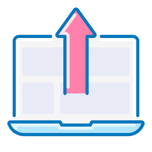 Laptop, upload, web icon