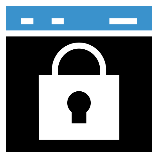 Browser, lock, protection, web icon