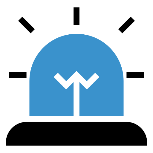 Emergency, light, police, security icon