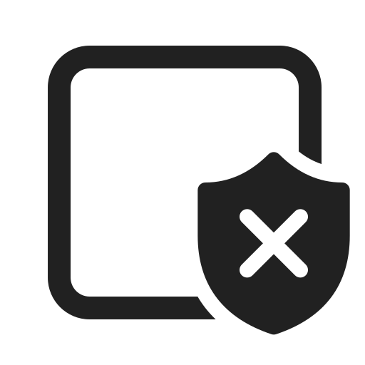 Ic, fluent, tab, shield, dismiss, regular icon
