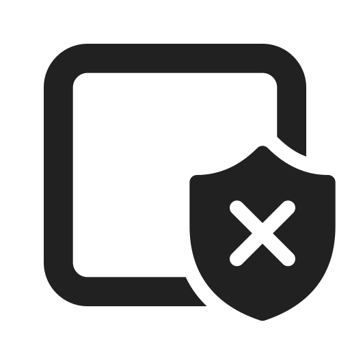 Ic, fluent, tab, shield, dismiss, filled icon