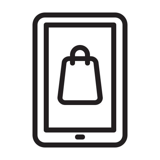 Commerce, ecommerce, line, mobile, phone, shopping, smartphone icon