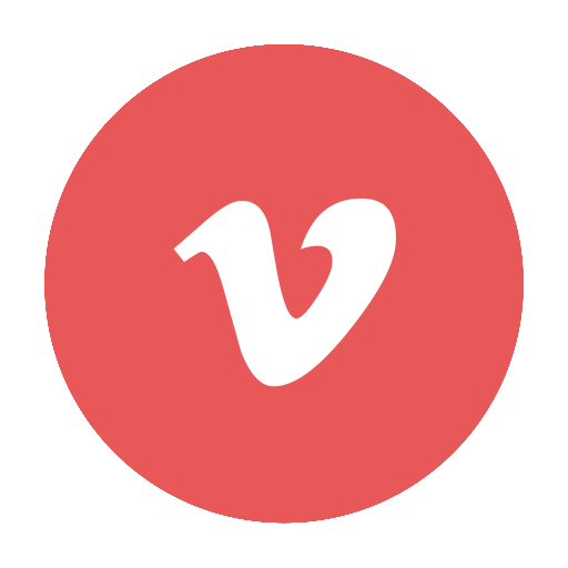 Vimeo, modern, social, red, circular icon