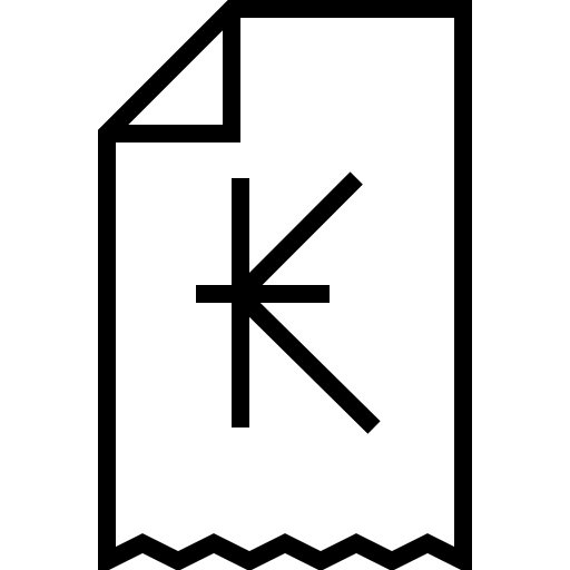 Ecommerce, receipt, kips icon