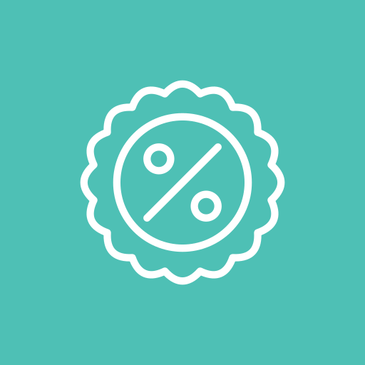 Award, badge, procent icon