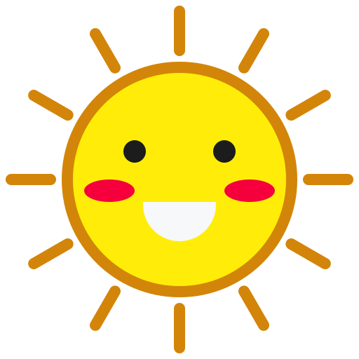 Emoticon, happy, smile, smiley, sun, weather icon