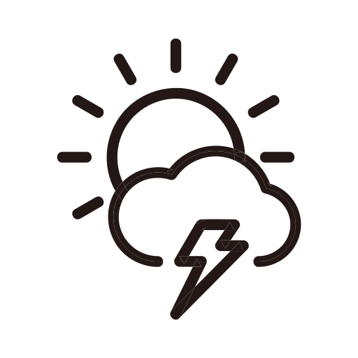 Lightening, storm, sun, sunny, thunder, weather icon