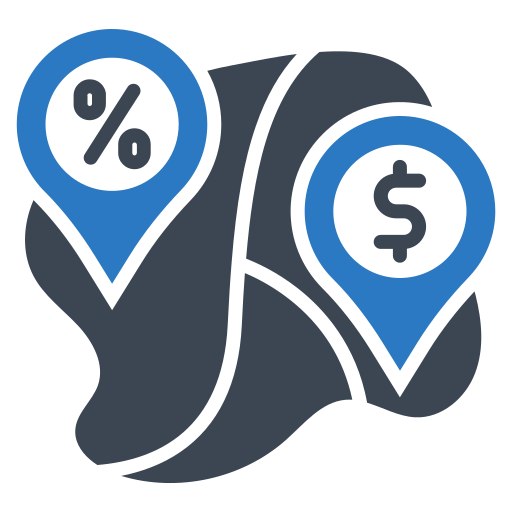 Buy, discount, location, map, shop, shopping icon