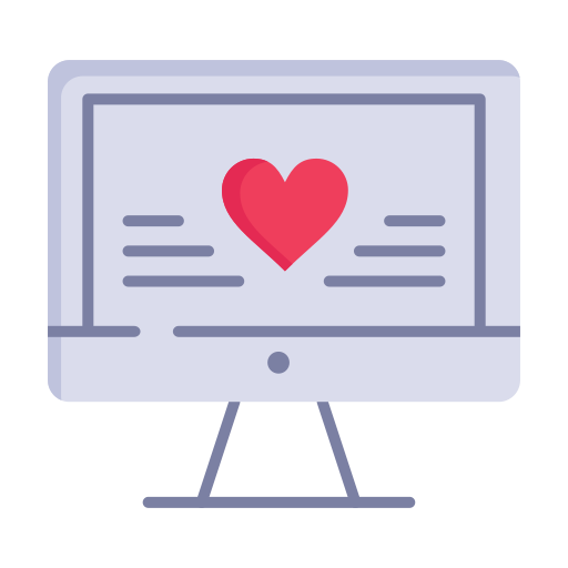 Computer, day, heart, love, valentine, valentines, wedding icon