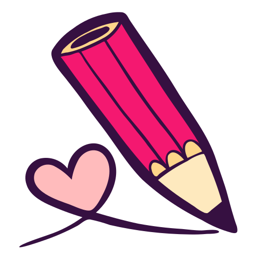 Draw, edit, heart, line, pencil, writing icon