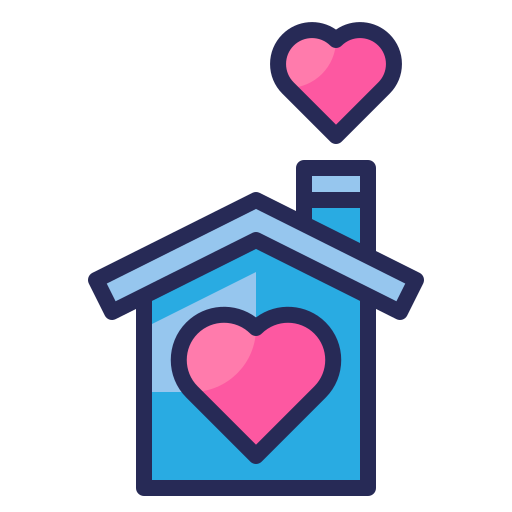 Family, love, heart, valentines, home icon